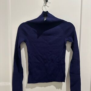 525 America Indigo Ribbed Knit Top